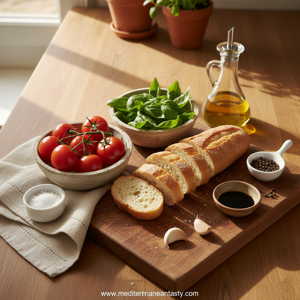 Ingredients for Classic Italian Bruschetta