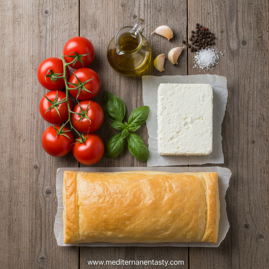 Ingredients for Rustic Tomato Cheese Tart