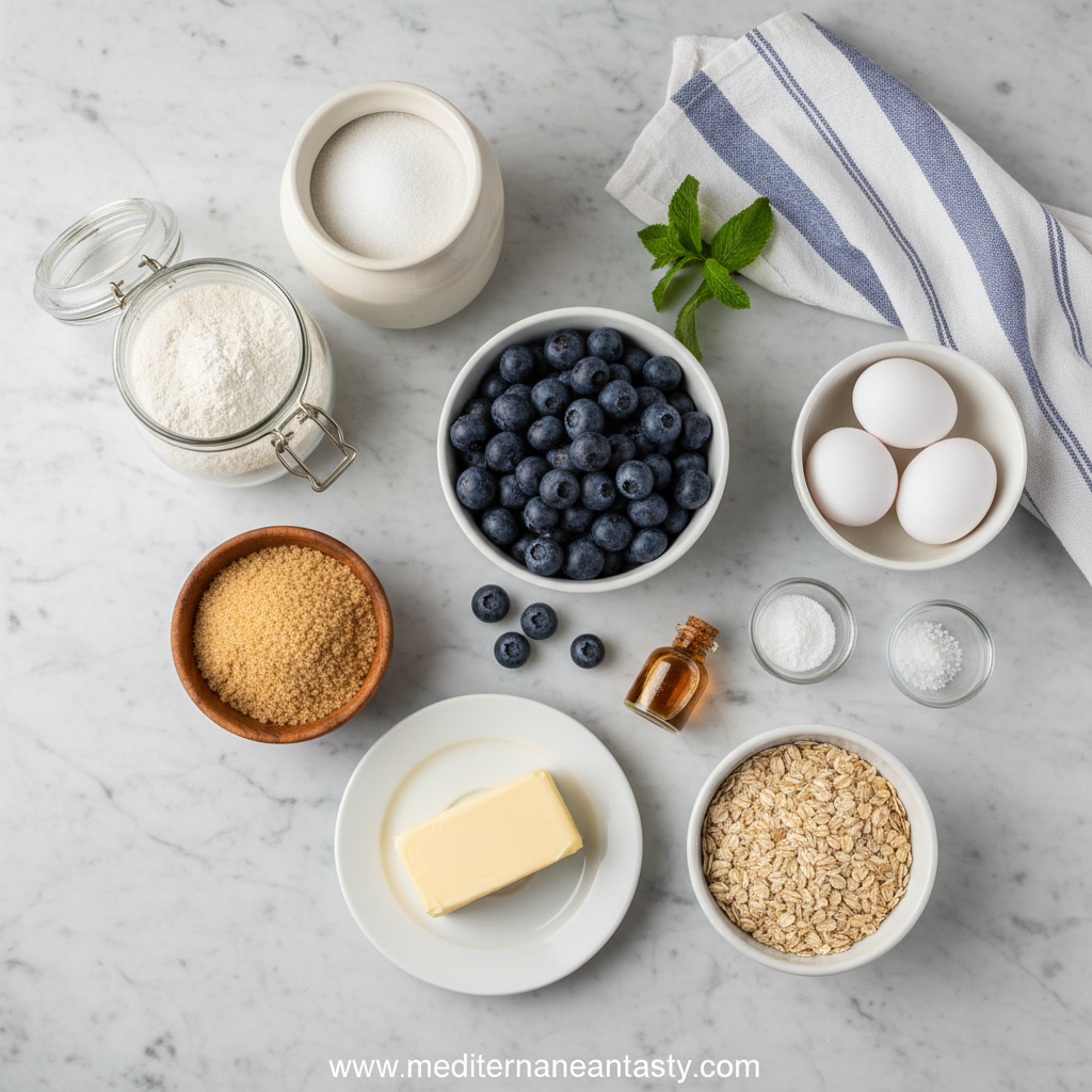Ingredients for Blueberry Streusel Muffins