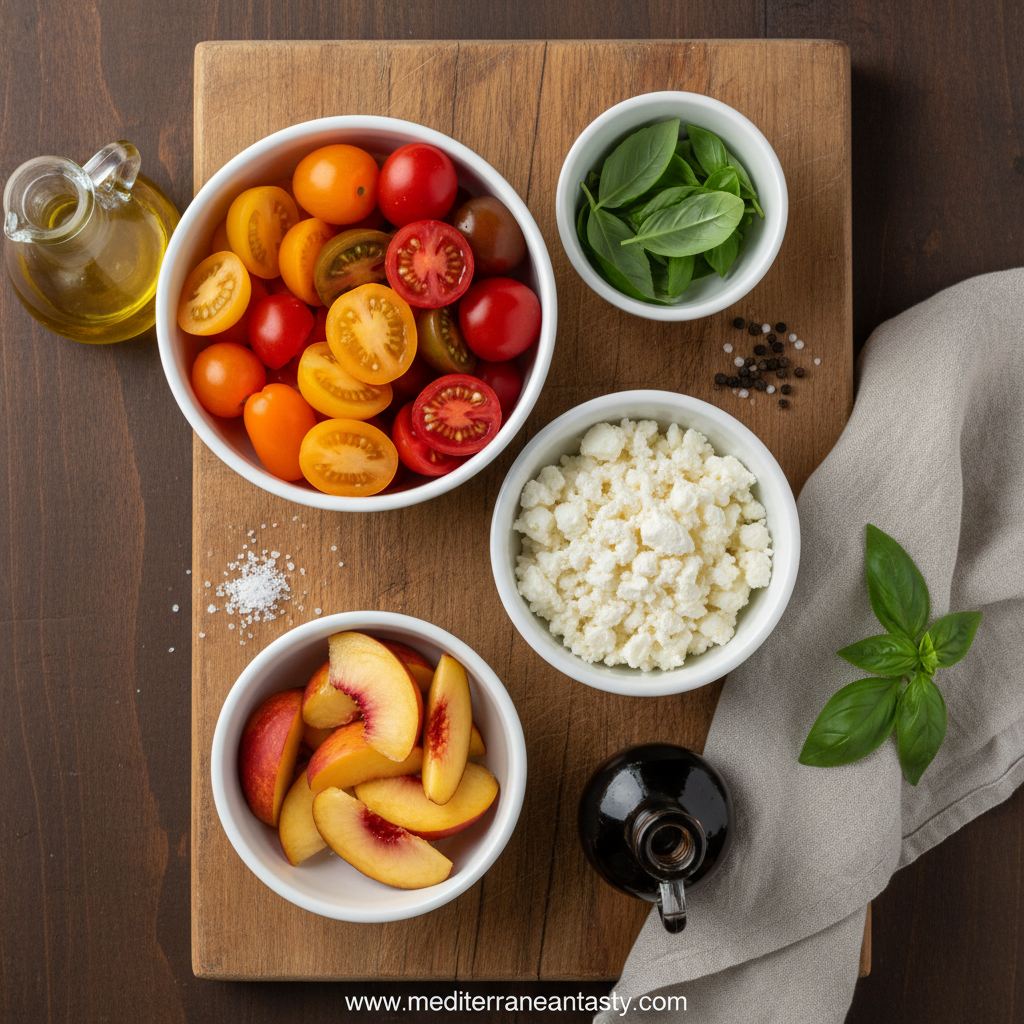 Ingredients for Tomato Peach Salad