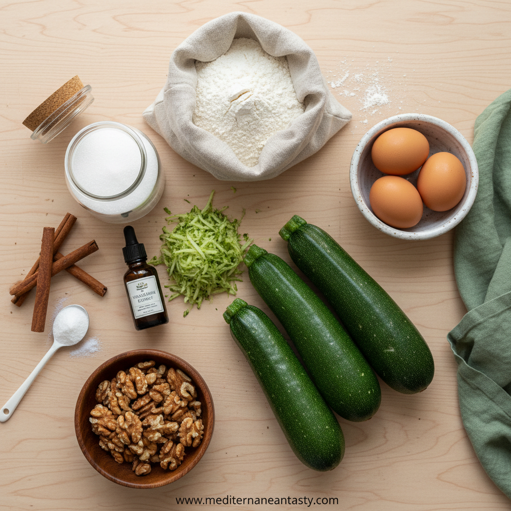 Ingredients for Zucchini Bread
